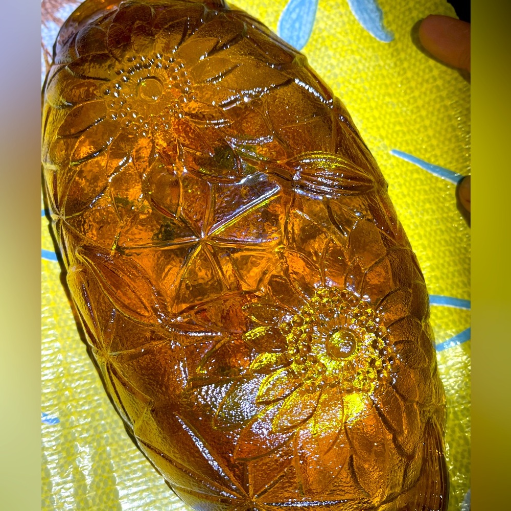 Vintage Indiana Glass Co. Marigold Carnival Glass Serving Dish